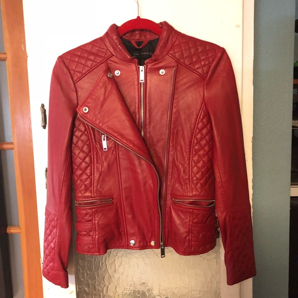 Zara 100% genuine leather biker jacket - Picture 2 of 8